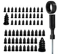 Tire Repair Screws, Tire Repair Rubber Nail with 2 Sizes and Screwdriver Fast Self-Service Tire Repair Tools for Car Motorcycle Truck Tractor Tire (30+30,Black)