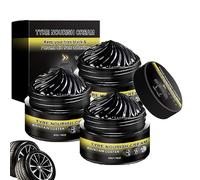 Tire Shine Lot de 3 pâtes de polissage pour pneus de qualité supérieure - Restaure l'éclat noir - Protège contre les rayons UV - Crème brillante pour pneus de voiture, camion