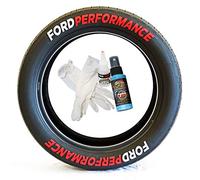 Tire Stickers Ford Performance - Accessoire d'appoint pour Le Marquage des Pneus - Kit De Bricolage avec Colle & Nettoyant / 19-21 inch Wheels / 1.50 inches/White/Red / 8 Pack