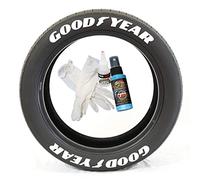 Tire Stickers Goodyear - Accessoire d'appoint pour Le Marquage des Pneus - Kit De Bricolage avec Colle & Nettoyant/ 14-16 inch Wheels / 1.50 inches/White / 8 Pack