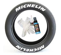 Tire Stickers Michelin - Accessoire d'appoint pour Le Marquage des Pneus - Kit De Bricolage avec Colle & Nettoyant / 14-16 inch Wheels / 1.50 inches/White / 4 Pack