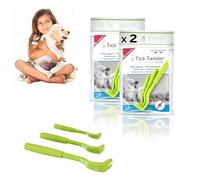 Tire Tique pour Chien, Chat et Humain - Retrait Facile, Rapide et sans Douleur - Pince à Tique avec Notice et Sachet pour Le Rangement - Fabriqué en France