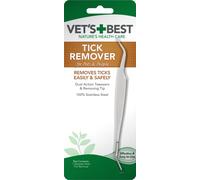 Tire-Tique Vet's Best. Pince Double Face et Embout de Retrait. | Acier inoxydable : retrait rapide des tiques pour humains et animaux.