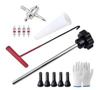 Tire Valve Stem Tool, 13-Piece Valve Core Remove Installer Set, 4-Way Remover with Single Head Installers, Tre Repair Tools for Car Bike Motorcycle Air Spool Removal