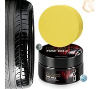 Tire Wax - Auto Tire Cleansing, Automotive Rubber Protective Glaze, Black Tyre Gloss Restorer Pomade | Deep Penetrating Nourishing Conditioning Paste Formulation For Mechanics Driver Detailers
