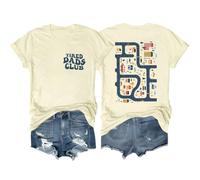 Tired Dads Club T-shirt motif voiture de course sur le dos pour homme et femme, Jaune crémeux., M