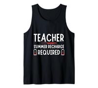 Tired Last day School Summer Recharge Required Teacher Débardeur