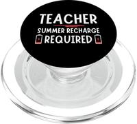 Tired Last day School Summer Recharge Required Teacher PopSockets PopGrip pour MagSafe