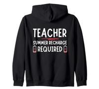 Tired Last day School Summer Recharge Required Teacher Sweat à Capuche