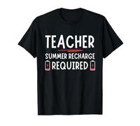 Tired Last day School Summer Recharge Required Teacher T-Shirt