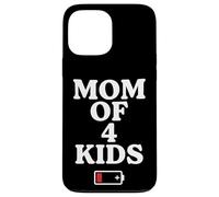 Tired Mom of 4 Kids Mother of Four Children Low Battery Coque pour iPhone 13 Pro Max