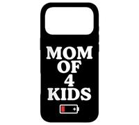 Tired Mom of 4 Kids Mother of Four Children Low Battery Coque pour iPhone 17 Pro Max
