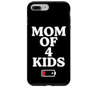 Tired Mom of 4 Kids Mother of Four Children Low Battery Coque pour iPhone 7 Plus/8 Plus