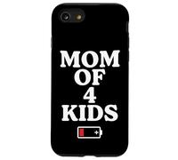 Tired Mom of 4 Kids Mother of Four Children Low Battery Coque pour iPhone SE (2020) / 7/8