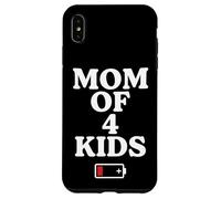 Tired Mom of 4 Kids Mother of Four Children Low Battery Coque pour iPhone XS Max
