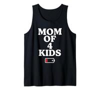 Tired Mom of 4 Kids Mother of Four Children Low Battery Débardeur