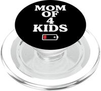 Tired Mom of 4 Kids Mother of Four Children Low Battery PopSockets PopGrip pour MagSafe