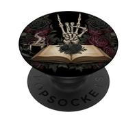 Tired Moms Book Club Gothic Rose Squelette Main Café Mother PopSockets PopGrip Adhésif