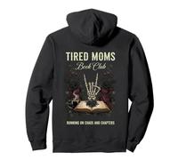 Tired Moms Book Club Gothic Rose Squelette Main Café Mother Sweat à Capuche