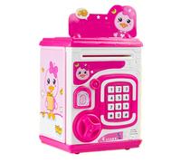 Tirelire à reconnaissance vocale et mot de passe par empreinte digitale, tirelire portable pour enfants, pour la maison et les déplacements, rose