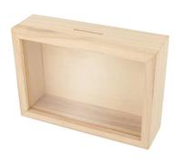 Artemio 14002997 Tirelire cagnotte Voyage en Bois à décorer-17 x 12 x 5 cm, Beige, 17 x 12 x 5 14002997