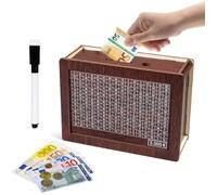 Tirelire Avec Compteur 5000 Euros - Avec Chiffres À Cocher - Tirelire En Bois - Ne S'Ouvre Pas - Aide Les Enfants Et Les