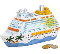 Tirelire bateau de croisière Poly multicolore 20x11x7cm, multicolore