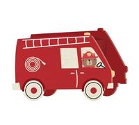SUD TRADING Tirelire camion de pompier conduit par un ourson