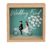 Tirelire cadre en bois économiseur mariage Tirelire pièce design amusant Wedding Fund (20 x 20 cm) avec crochet pour accrocher.