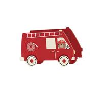 Tirelire camion de pompier conduit par un ourson