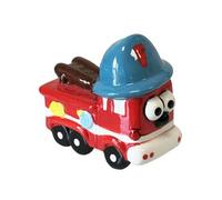 Tirelire camion de pompier rouge en céramique 14 cm