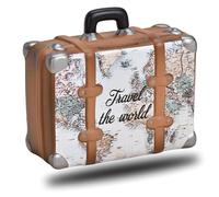 Tirelire carte géographique - Valise en Kearmik - Tirelire rectangulaire avec fente - (L x l x h) 14 x 6 x 13 cm