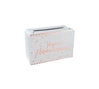 TIRELIRE CARTON ANNIVERSAIRE 24X16X10CM ROSE GOLD