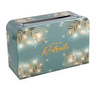 TIRELIRE CARTON RETRAITE DORÉE 24X16X10CM CÉLADON