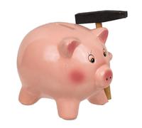 Tirelire - Céramique - Cochon - Argent - Gris