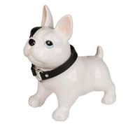Tirelire chien bouledogue français céramique tirelire originale Bulldog avec couvercle et clé.