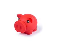 Tirelire cochon avec corps souple avec finition caoutchoutée vive. Tirelire originale pour enfants avec bouchon. Tirelire de voyage légère et résistante (rouge)