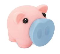 Tirelire cochon avec corps souple avec finition caoutchoutée vive. Tirelire originale pour enfants avec bouchon. Tirelire de voyage légère et résistante (rose bleu)