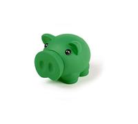 Tirelire cochon avec corps souple avec finition caoutchoutée vive. Tirelire originale pour enfants avec bouchon. Tirelire de voyage légère et résistante (vert)