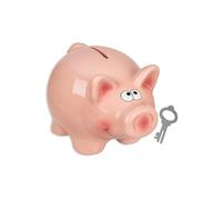 Tirelire cochon avec serrure - Tirelire en dolomite - Cadeau d'argent pour enfants et adultes - Jolie tirelire rose avec clé - Idée cadeau d'anniversaire, rentrée des classes, Noël, mariage