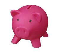 Tirelire cochon en PVC avec corps doux aux couleurs vives, petite tirelire originale pour enfants avec bouchon. Tirelire de voyage légère et résistante (fuchsia/rose)