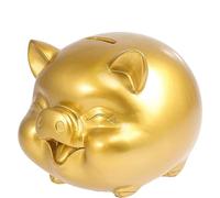 Tirelire Cochon en résine dorée Porte-Bonheur avec décoration Feng Shui,Fait Un Cadeau Unique Parfait,Un Souvenir ou Une Tirelire pour Enfants Adulte, doré