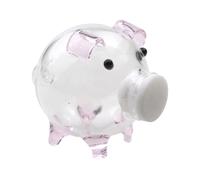 Tirelire cochon en verre transparent 6 x 4 cm, pot à économies pour enfants et adultes