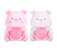 Tirelire Cochon Enfant Veilleuse Design Mignon Résine Rose Compteur Pièces Cadeau Décoration