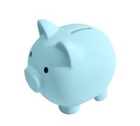 Tirelire Cochon Mignon Animaux Tirelire en Plastique Boîte de Rangement Pièces de Monnaie et Billet Boîte à Monnaie Tirelire Code pour Enfants, Cadeaux de Noël et Anniversaires (Bleu)