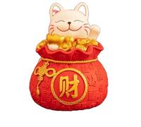 Tirelire cochon porte-bonheur du Nouvel An chinois - Tirelire en PVC rouge, pochette anti-chute, 15 cm, décoration d'intérieur pour enfants et adultes