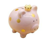 Tirelire cochon rose, cadeau d'anniversaire, boîte à économies, figurine de cochon à poser, blanche