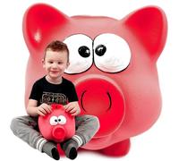 Tirelire cochon sans ouverture XXL - En céramique rose - Peint à la main - Tirelire traditionnelle à casser - Pour enfants et adultes