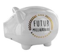 The Concept Factory Tirelire cochon TI3083 XXL Futur milliardaire céramique Blanc