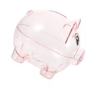 Tirelire Créative Cochon Rose en PS, Pot D'épargne Pièces | Transparente, Décorative de Bureau, Anniversaire et Fête, Format Compact